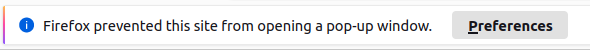 Firefox blocking pop-up opening